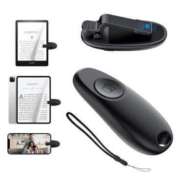 Imagem de Virador de página de controle remoto para Kindle Paperwhite Oasis, clique para acessórios Kindle com foto remota, virador de página RF para tablets Kobo iPad Android lendo romances com alça de pulso