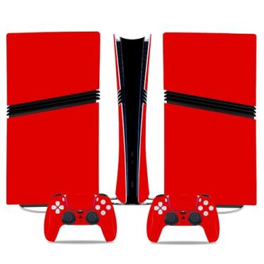Imagem de Adesivo Skin para PS5 Pro Digital Edition, decalque de vinil, capa protetora para console de jogos e controle (vermelho)