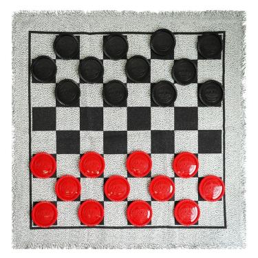 Imagem de Jogo de tabuleiro Giant Checkers SEETOOOGAMES Tapete reversível 3 em 1