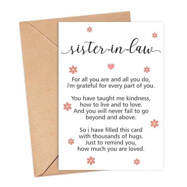 Imagem de Poema de cunhada Cartão de Dia das Mães da Filha - Cartão de Dia da Mãe Bonito - Cartões Feliz Dia das Mães - Presente Incrível para Mães - Cartão de Aniversário Especial das Mães - Presente para