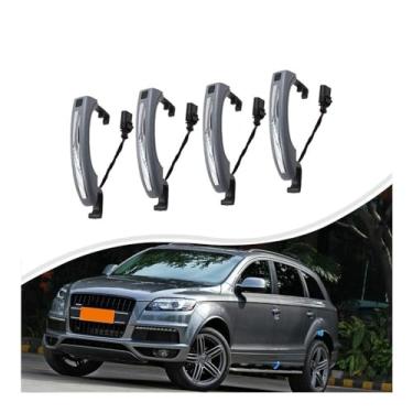 Imagem de Maçaneta exterior da porta do sensor inteligente do carro de 4 pces compatível para q7 2007-2015 4l0837205a 4l0837205b 4l0837207a