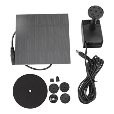 Imagem de Kit de bomba de água solar GRCFUMO, bomba de fonte de água movida a energia solar DIY atualizada com 6 bicos, fonte solar de 70 cm para banho de pássaros, jardim, peixes, lago