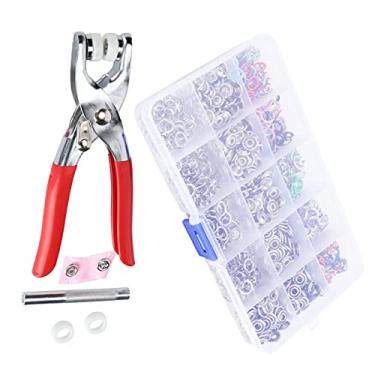 Imagem de Ilhós, Fecho de Pressão Com Caixa de Armazenamento de Plástico Botão de Pressão de Metal Kit de Botão de Ponta de Couro Com Alicate de Pressão Manual para Roupas, Jaquetas,