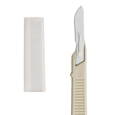 Imagem de Dynarex Bisturis Descartáveis Medi-Cut, Lâmina de Aço Inoxidável Finamente Afiada com Protetor de Lâmina de Plástico, Cada Bisturi é Embalado Individualmente, 10, Cinza, 1 Bisturi Descartável Medi-Cut