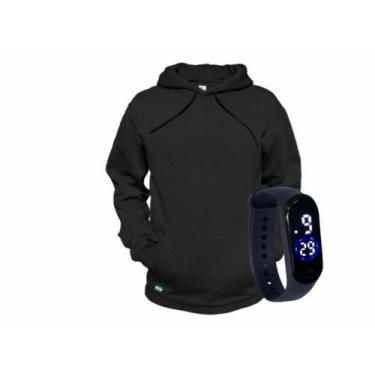 Imagem de Casaco Moletom Masculino e Feminino  Blusa de frio Com Capuz Canguru c