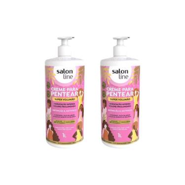 Imagem de Creme Para Pentear Salon Line 1L Super Volumao - Kit Com 2Un