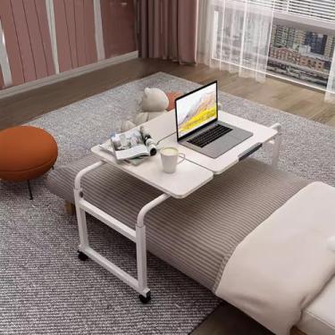 Imagem de Mesa de cama, mesa sobre a cama com rodas, mesa sobre a cama, mesa de computador móvel, mesa ajustável sobre cama, mesa inclinável, para casa, quarto, escritório, hospital
