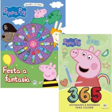 Imagem de Kit 2 Livros Giz de cera Peppa Pig - Festa a fantasia + Peppa Pig 365 