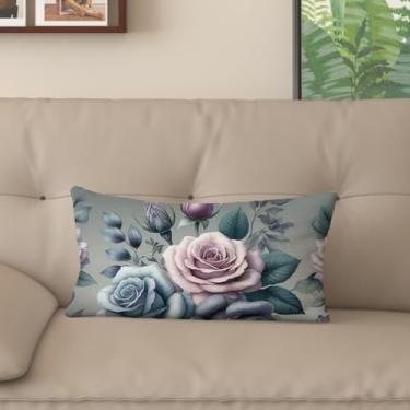 Imagem de Capa de almofada com estampa digital retrô rosa com zíper invisível, vários tamanhos para decoração de sofá, sala de estar e quarto (40,6 x 61 cm, FGMG-G)