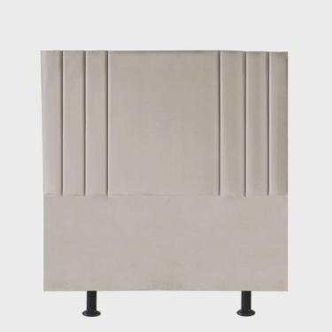 Imagem de Cabeceira Estofada Grécia 120cm Viúva Solteirão Para Cama Box Quarto Suede Bege - Ahazzo Móveis