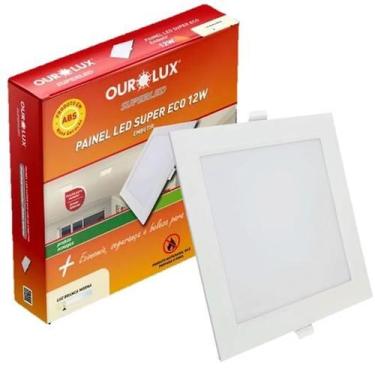 Imagem de Kit 8 Plafon Quadrado Embutir 18w Luz Quente Amarela 2700K - Ourolux