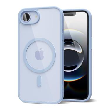 Imagem de oakxco Capa para iPhone 16e Magnética Transparente Compatível com Magsafe, Linda Fina Fina Transparente Anti-Amarelo Acrílico, Hybird Plástico Rígido e Silicone Girly Mag Safe Phone Case para Mulheres