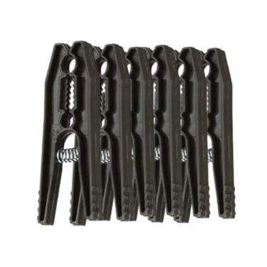 Imagem de Kit 120 Prendedores De Roupa Grande Varal Pregador Roupa Reforçado Plástico(KIT 120 PRENDEDORES PRETOS)