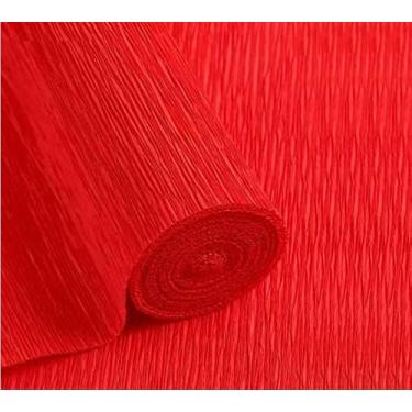 Imagem de LCREATE Rolo De Papel Crepom 2,4 M Comprimento E 43 Cm Largura Para Cerimônias Casamento Decoração Vários Festivais Grandes (Vermelho)