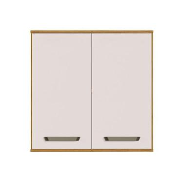 Imagem de Armario Aereo 2 Portas Criare - Poliman Móveis, Freijo e Off Acetinado