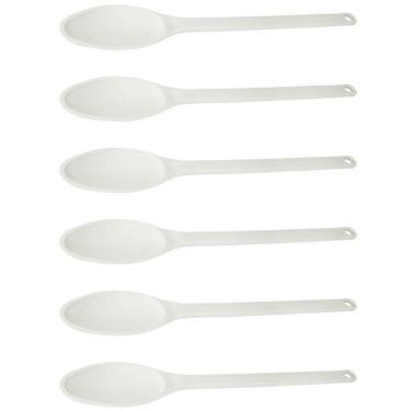 Imagem de Kit 6 Colheres Grandes para Cozinha Industrial 59cm Plástico Brancas Restaurantes