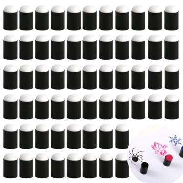 Imagem de Depvision Conjunto de 60 peças de esponja de dedo artesanal para desenho de pintura a dedo conjunto de esponjas para pintura facial, cartões, pintura, estampagem, tinta