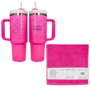 Imagem de Kit presente dia das mães fitness Amor de mãe nunca perde a força - LA