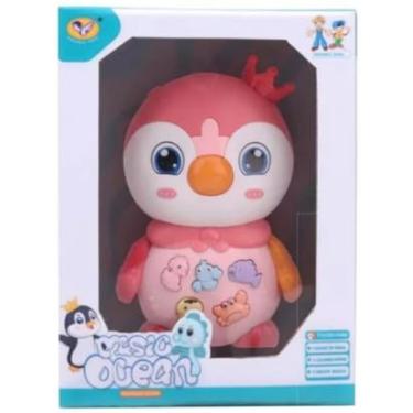 Imagem de Pinguim Musical de Pelúcia, Rosa, com Teclado Musical e Luzes, Brinquedo Educativo