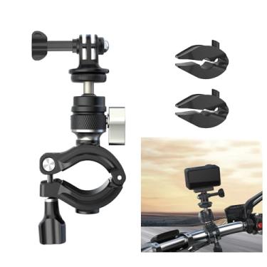 Imagem de KETOPKIN Suporte para guidão de motocicleta com cabeça esférica de metal parafuso de 6 mm para GoPro Max Hero 13 12 11 10, DJI Osmo Action/Procket, Insta360 X4 X3 GO 3 Ace Pro Action Camera Clamp