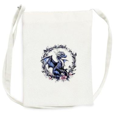 Imagem de BJDAMAI Mini bolsa de lona para adolescentes e meninas, pequena bolsa com alça de ombro para celular, chaves, batom, moeda!, Dragão