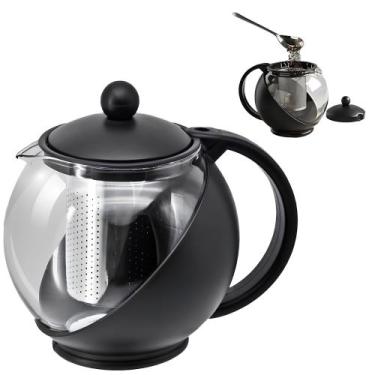 Imagem de Chaleira Bule Jarra Infusora De Vidro Infusor De Aço Inox Para Chá 750