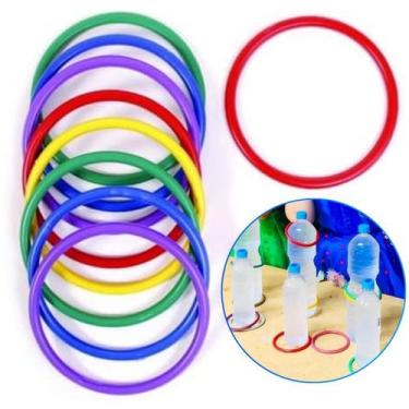 Imagem de Kit 30 Argolas Coloridas Brinquedo Educativo Jogo Festa Junina Arremes