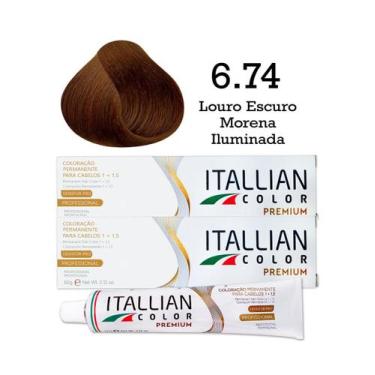 Imagem de 2 Unidades Coloração Itallian Color 6.74 Louro Escuro Morena Iluminada