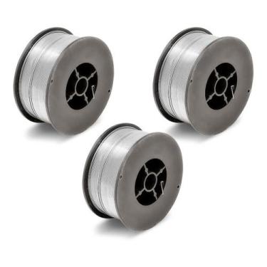 Imagem de Kit - 3 Arame Solda Mig Revestido Uso Sem Gás 0,8mm E71T-SG Rolo 1kg -