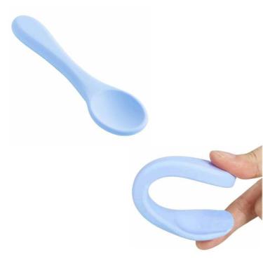 Imagem de Colher Infantil De Silicone Papinha Introdução Alimentar Anatômica Tra