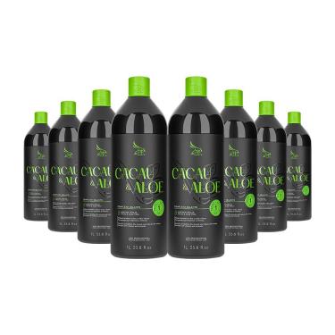 Imagem de Kit 8 Escovas Progressivas Zap Cacau & Aloe Vera Passo Único 1 Litro