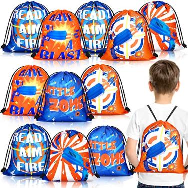 Imagem de Sacos de artigos de festa de dardos de brinquedo para festa de aniversário, sacos de guloseimas para festa de armas, sacos com cordão, presentes para festa, dardos temáticos, suprimentos de festa para