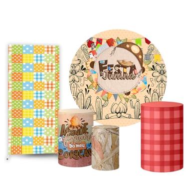 Imagem de Trio Capas Cilindro + Painel Redondo + Lateral Festa Junina (K2FJN0013)