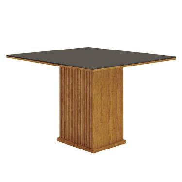 Imagem de Mesa de Jantar Napoli 90x90 Reto Freijó Decor Chumbo - Leifer Móveis