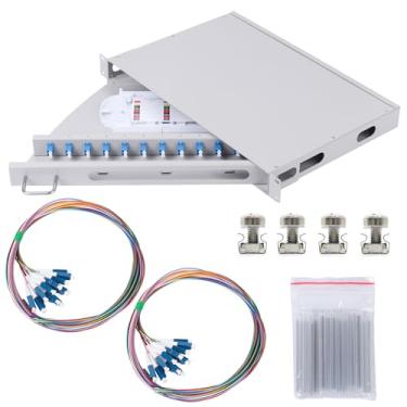 Imagem de Duogalia LC-SM Caixa de montagem em rack 12 duplex de 24 portas com bandeja de emenda (tipo giratório, com tranças de fibra e acopladores) serve para armário de rack de 48 cm