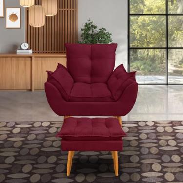 Imagem de kit 1 poltrona Emily +puff descanso para os pés (bordo)