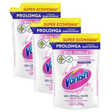 Imagem de 3 Tira Manchas Vanish Multiuso Crystal White Sem Cloro 1,2l - VANISH.