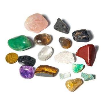 Imagem de Kit Pra Colecionar Pedras Semi Preciosas Com 15 Minerais - CristaisdeC