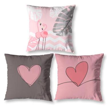 Imagem de Kit 3 Almofadas 40cm x 40cm Sala Sofá Decorativas Estampadas Coloridas