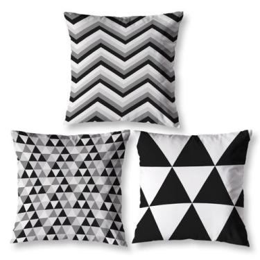 Imagem de Kit 3 Almofadas 40cm x 40cm Sala Sofá Decorativas Estampadas Coloridas