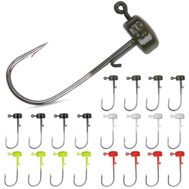 Imagem de 20 peças Ned Rig Jig Heads, Ganchos de Cabeça de Cogumelo para Iscas Macias Cogumelo Ned Rig Iscas Ganchos de Água Doce Salina Cabeças de Pesca 1/283.5 g 1/226.8 g 1/170.1 g (1/6oz (4,6 g) - 20 peças)