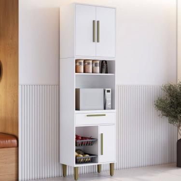 Imagem de Paneleiro Lorena 3 Portas 1 Gaveta com Fruteira Branco - Kaiki Móveis