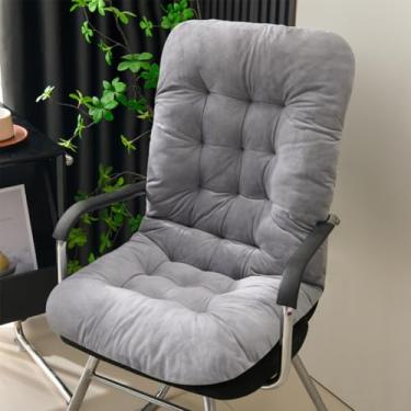 Imagem de UEncounter Almofada para cadeira de escritório, almofada de assento de pelúcia com suporte para as costas, almofadas de mesa para cadeira reclinável, cadeira de balanço