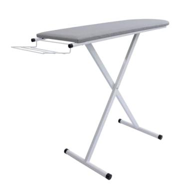 Imagem de Tábua de passar roupa com tecnologia dobrável isolada de 3 camadas e suporte para ferro(Branco 2 Pés)