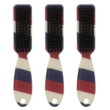 Imagem de Conjunto de 3 pincéis macios para barba com cabo ergonômico, escova de limpeza para homens, material de nylon e ABS, escova de barbear desbotada, escova de limpeza para barba