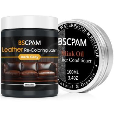 Imagem de Bálsamo recolorante de couro e kit de condicionador de couro com óleo 