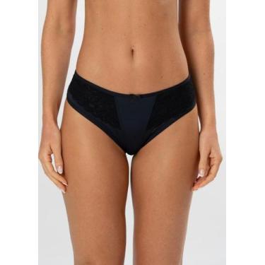 Imagem de Calcinha Tradicional de Microfibra com Detalhe em Renda - Gimara, GG, 