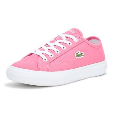 Imagem de Lacoste Tênis infantil unissex infantil Backcourt, Rosa/branco, 20