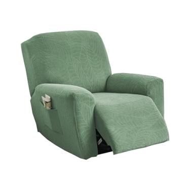 Imagem de CRFATOP Capas reclináveis de jacquard com braços, 4 peças, capa para cadeira Lazyboy, antiderrapante, reclinável, para cadeira reclinável com bolsos de armazenamento, protetor de móveis para sala de