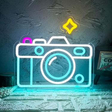 Imagem de manimo Letreiro De Neon Com Câmera, Luz Led Fofa Para Estúdio Fotográfico Alimentação Usb Regulável, Arte Parede Loja, Decoração Sala Estar Festas, Cafés, Lojas, Presente Aniversário Entusiastas (13